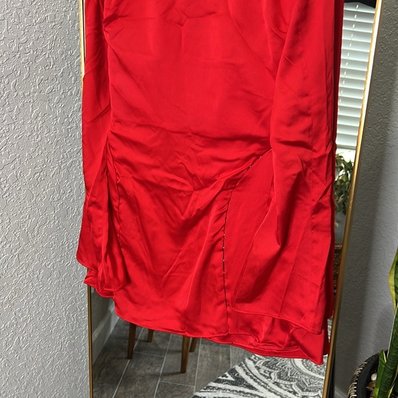 HOUSE OF CB 'Alyssa' Scarlet Satin Mini Dress NWOT - Picture 8 of 8